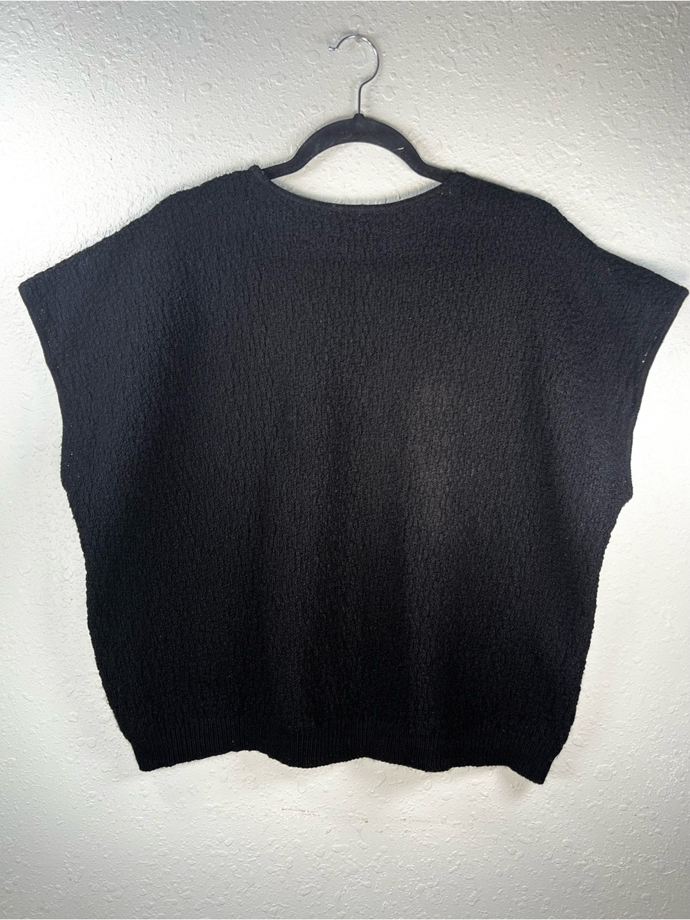 Vintage Renaissance Black Bouclé Indie Sleaze Cap Sleeve Sweater Vest USA - Picture 3 of 15